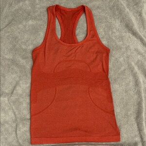 lululemon athletica Orange Ribbed Sleeveless Tank Top